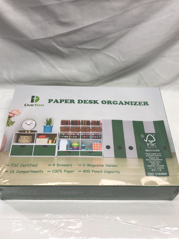 Photo 1 of PAPER DESK ORGANIZER GREEN 