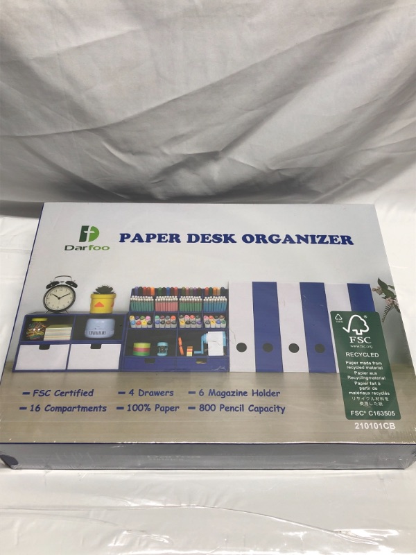 Photo 1 of PAPER DESK ORGANIZER BLUE 