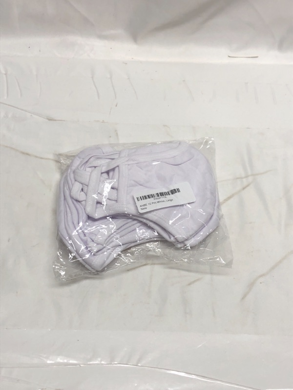 Photo 1 of 10 PACK LARGE WHITE CLOTH WASHABLE MASKS 