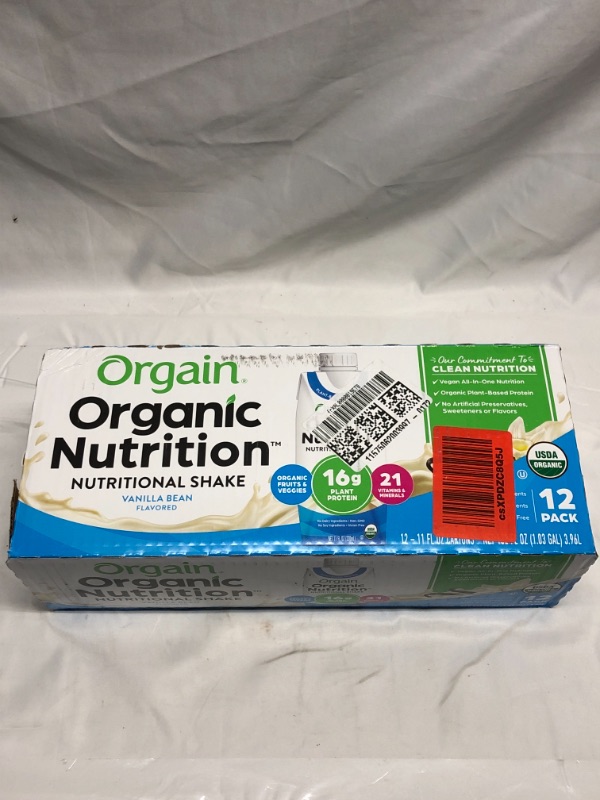 Photo 1 of 12 PACK ORGANIC NUTRITION SHAKE VANILLA BEAN 11 FL OZ CARTONS 