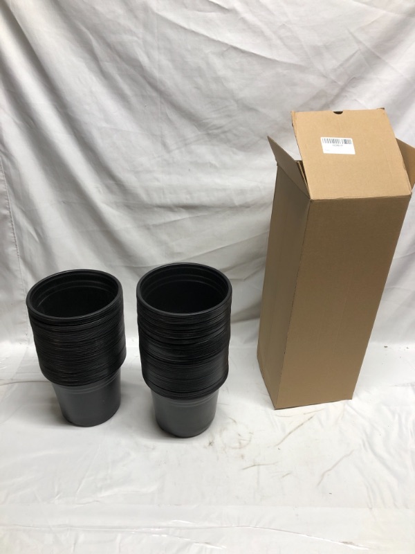 Photo 1 of 100 PACK 0.5 GALLON PLANT POTS BLACK 