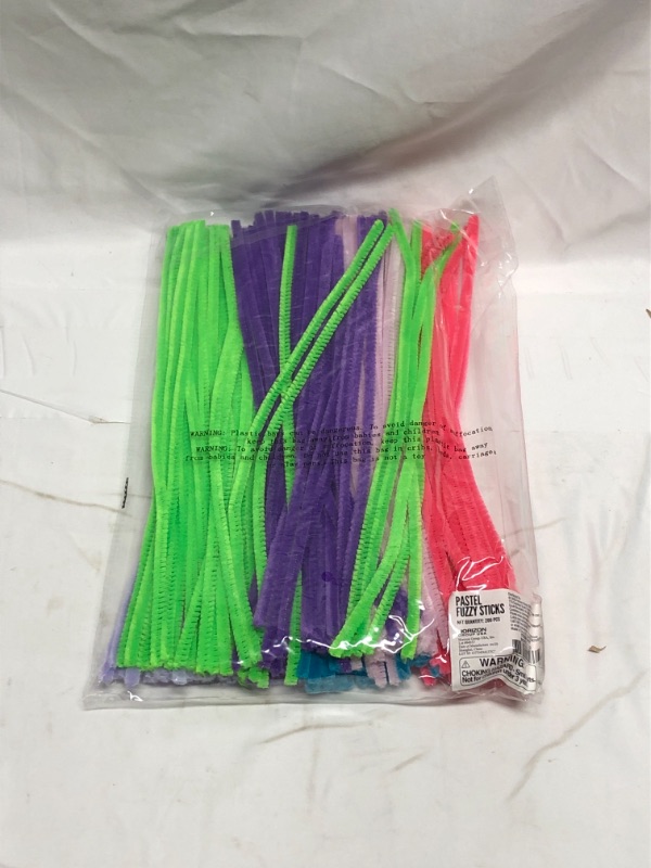 Photo 1 of 200 PACK PASTEL FUZZY STICKS ASSORTED COLORS 