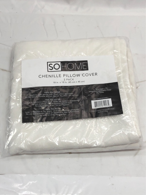 Photo 1 of 2 PACK PILLOW COVERS WHITE SIZE 18 INCH X 18 INCH