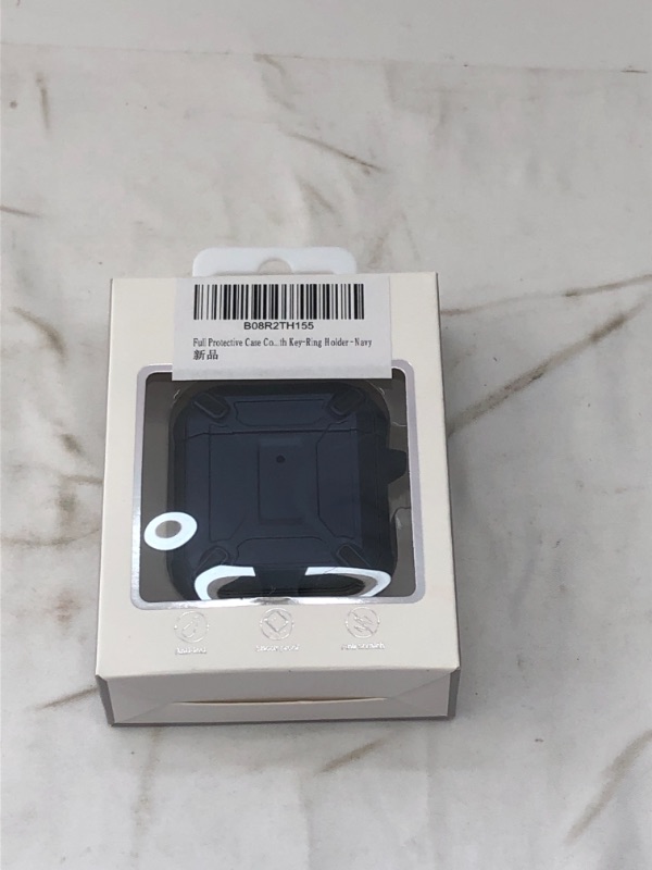 Photo 1 of APPLE AIR POD NAVY BLUE CASE WITH KEY RING HOLDER