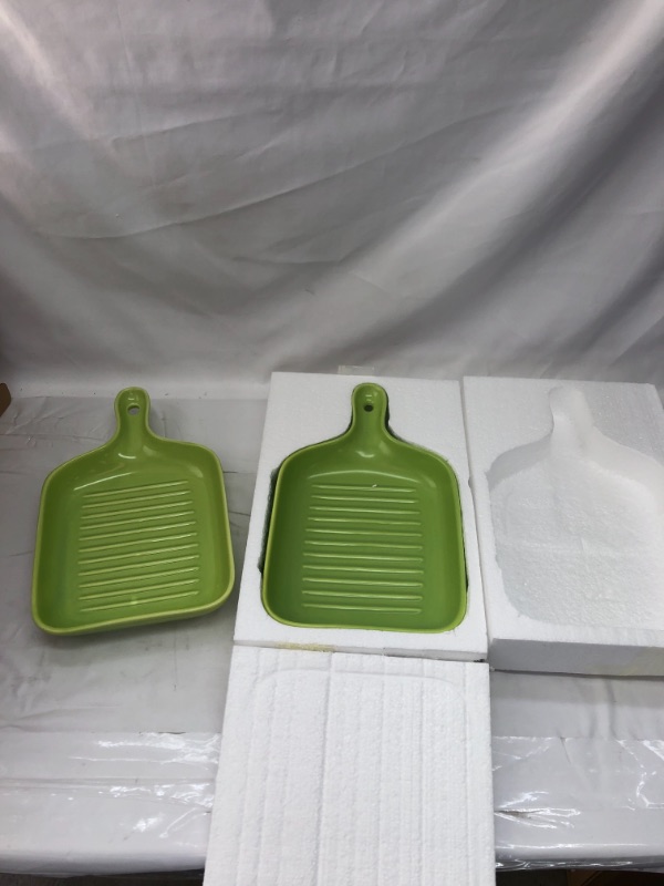 Photo 1 of 2 PACK GREEN CERAMIC BAKING DISHES