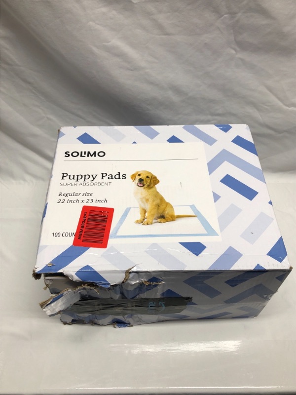 Photo 1 of 100 PACK PUPPY PADS 22 INCH X 23 INCH ABSORBENT (BOX DAMAGED)