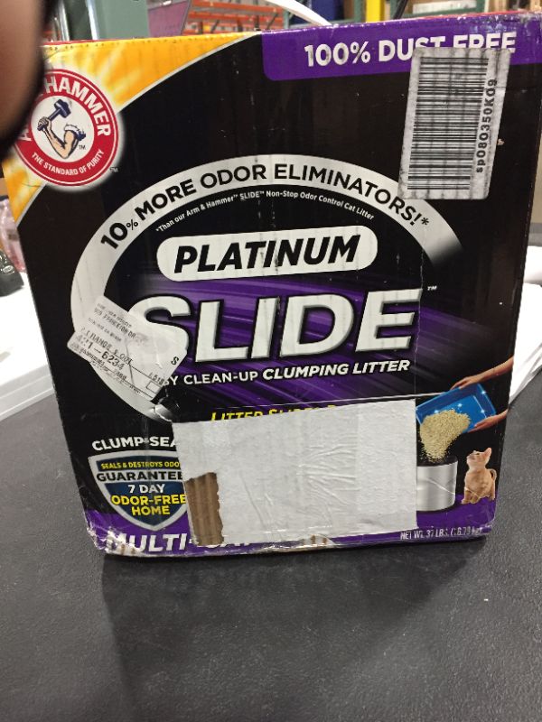 Photo 2 of Arm & Hammer Litter Platinum Slide Multi-Cat Cat Litter, 37-lb box