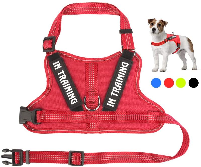 Photo 1 of NOYAL in Training Dog Harness, Soft Breathable Mesh Dog Vest Harness - Adjustable 3M Reflective Outdoor Pet Vest with 2 Removable Patches for Small Medium and Large Dogs