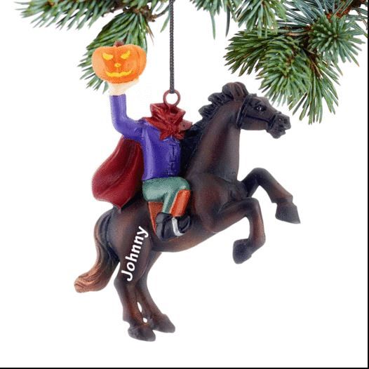 Photo 1 of Personalized Headless Horseman Christmas Ornament