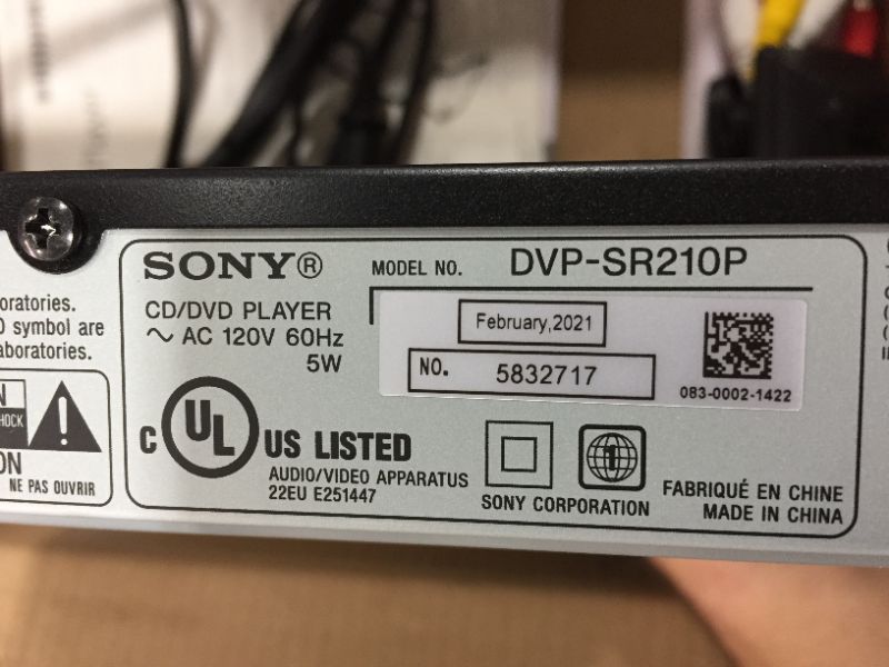 Photo 2 of Sony DVP-SR210P DVD Player