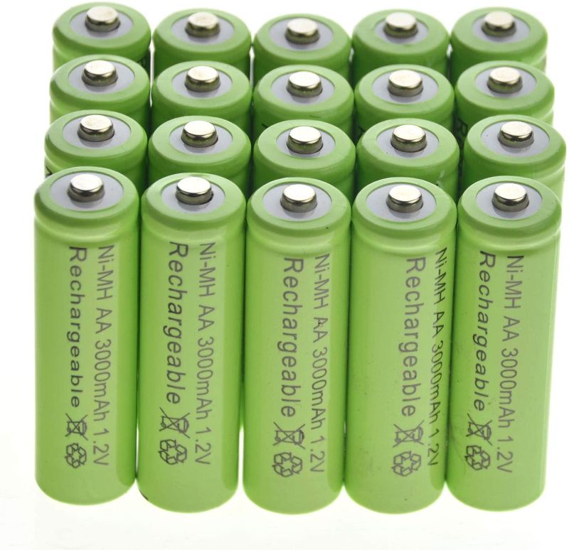 Photo 1 of 20 AA Rechargeable Batteries NiMH 3000mAh 1.2v Garden Solar Ni-MH Light LED US
