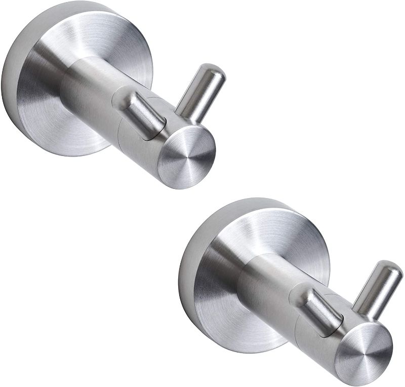 Photo 1 of OKF Bathroom Wall Towel Hooks SUS304 Stainless Steel Robe Hooks for Bath Kitchen Garage,Heavy Duty Wall Mounted(Silver)
