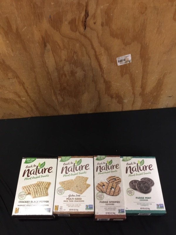 Photo 1 of  Back to Nature Fudge Mint Cookies, 6.4 Oz.
Back To Nature Fudge, Striped, 8.5 Ounce
Back To Nature Gluten Free Rice Thins, Multi-Seed, 4 Ounce
Back To Nature Harvest Whole Wheat Crackers, Cracked Black Pepper, 8.5 oz. Best By Aug. 27 2021


