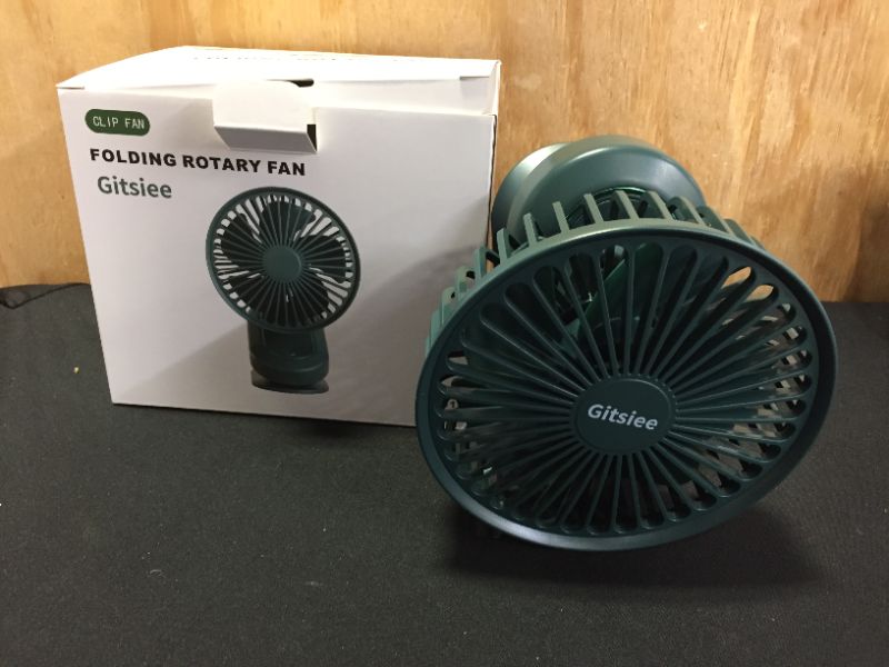 Photo 1 of Clip on Fan Gitsiee Rotatable Personal Fan with 3 Speeds Battery Operated Auto Oscillation Mini Fan Portable Clip Fan Stroller Fan for Outdoor Camper Indoor Treadmill Personal Office Desk