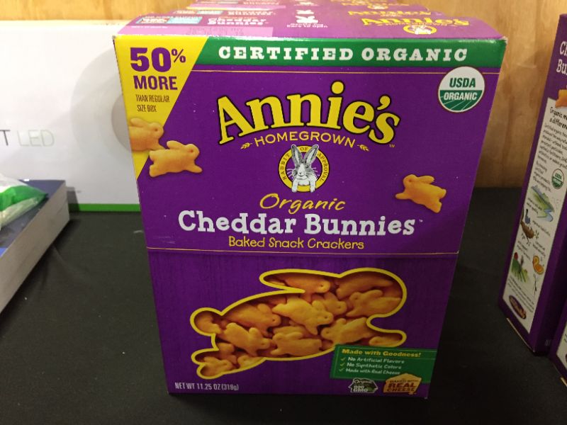 Photo 2 of Annie's Baked Snack Crackers, Organic, Cheddar Bunnies - 11.25 oz (5 PK)
BEST BY: OCT 16 2021