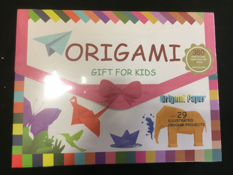Photo 1 of ORIGAMI GIFT FOR KIDS WITH 29 ILLUSTRATED ORIGAMI PROJECTS AND 360 SHEETS OF TOP QUALITY ORIGAMI PAPER WITH 2 STICKERS SHEETS AND INSTRUCTION BOOK