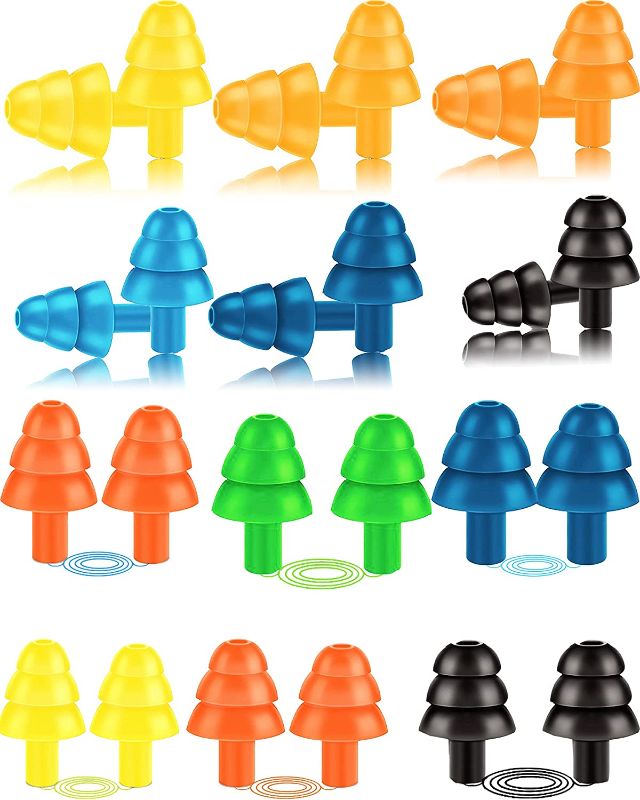 Photo 1 of 12 Pairs Reusable Silicone Ear Plugs , Soft Waterproof Noise Reduction Earplugs 2 BAGS
