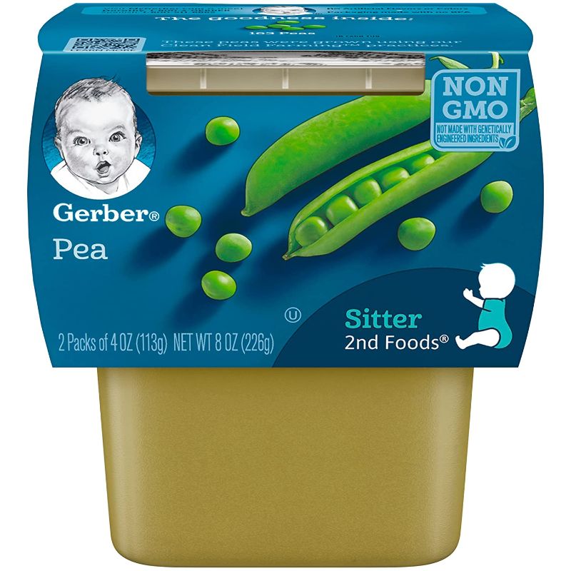 Photo 1 of 
Gerber 2nd Foods Peas, 4 Ounce Tubs, 2 Count (Pack of 8) 8/2021
