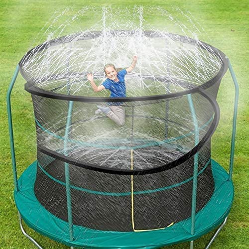 Photo 1 of ARTBECK Trampoline Sprinkler for Kids, Outdoor Trampoline Water Park Sprinklers for Boys Girls, Trampoline Accessories for Summer Fun Backyard Water Play Games 39ft
