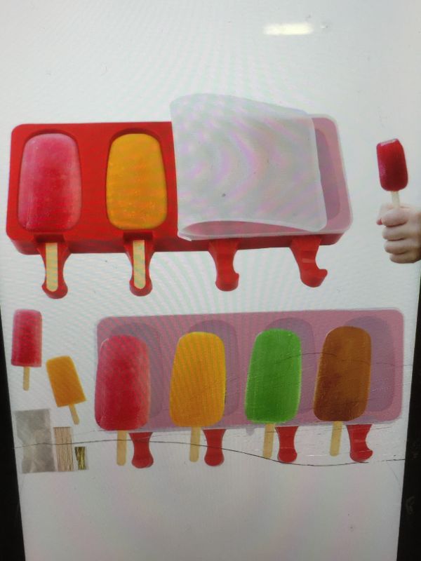 Photo 1 of 2 Pack Popsicle Molds, 4 Cavities Ice Pop Molds Silicone Popsicle Molds, Cake Pop Mold Ice Cream Mold 3 PACKAGES
