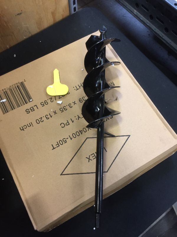 Photo 2 of 3”(D) x16.5”(L) Garden Auger Drill Bit for Planting Dual-Blade Solid Shaft Heavy Duty Auger Spiral Drill Bit for Planting Bulb Bedding Plants Plants Drill bit for 3/8” Hex Drive Drill
