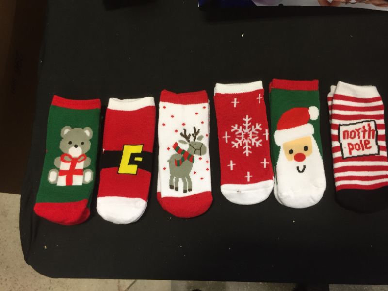 Photo 1 of 6 PAIR OF NO SHOW CHRISTMAS SOCKS SIZE SMALL