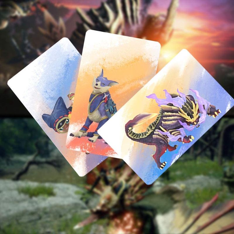Photo 1 of 3 PCS Monster Hunter Rise NFC Cards,Resentment Dragon, Ailucat, Gark, Compatible with Switch/Switch Lite/New 3DS 2PKS
