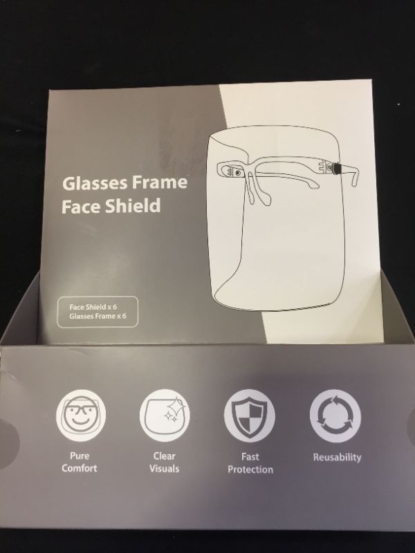 Photo 1 of XDesign Safety Face Shield with Glasses Frame Full Face Protection (6 Pack) - Reusable Ultra Clear Protective Face Shields Anti-Fog Anti-Dust PET Plastic Droplet Splash Guard Transparent Cover 6 Pack