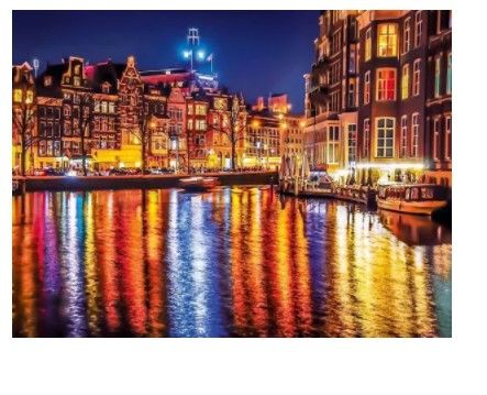 Photo 1 of Night Lights of Amsterdam Jigsaw Puzzle, 500 Pieces, Made in Italy