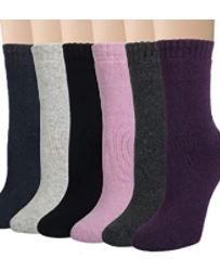 Photo 1 of Justay Winter Womens Wool Socks Vintage Warm Socks Thick Cozy Socks Knit Casual Crew Socks Gifts for Women
