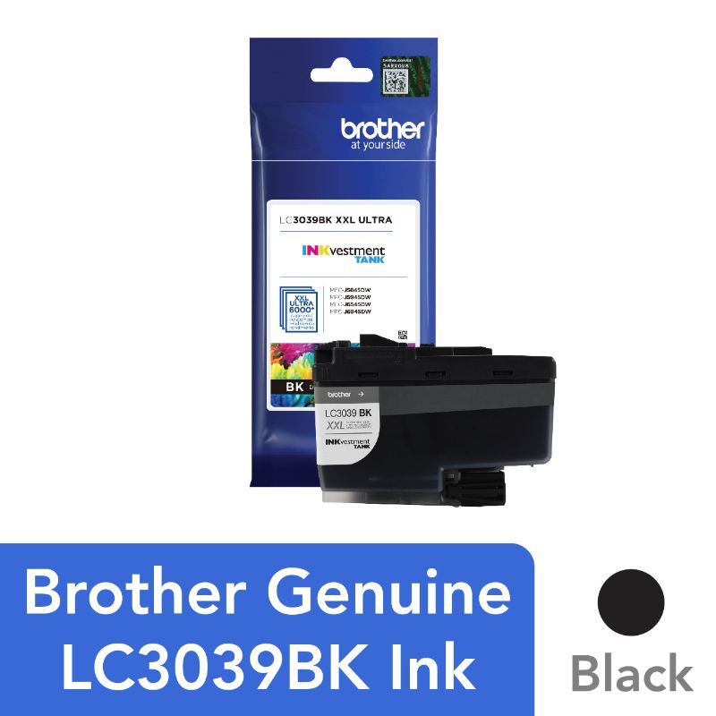 Photo 1 of Brother ULTRA HIGH YIELD BLACK INK (LC3039BK) (FACTORY SEALED )
EXP 01/2024
