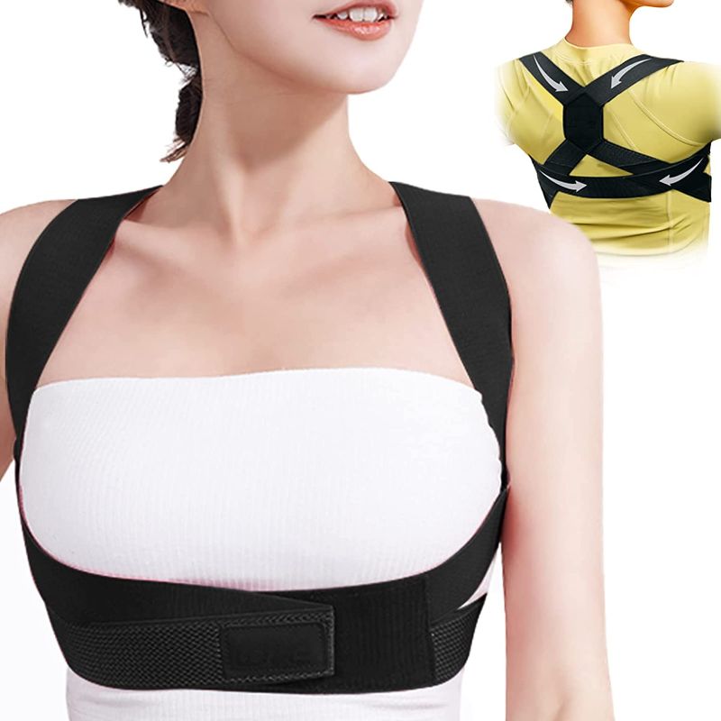 Photo 1 of Posture Corrector for Women, Tech Love Adjustable Upper Back Brace to Support Chest, Back and Shoulder, Back Upright Straightener for Straighten Posture
