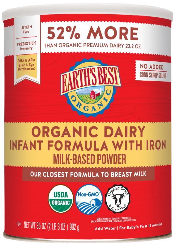 Photo 1 of Earth's Best Organic 35 Oz. Infant Formula with Dha & Ara and Iron
(factory sealed)
exp oct 15 2023