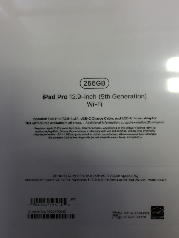 Photo 10 of Apple 12.9-inch iPad Pro 2021 M1 Wi-Fi 256GB - Space Grey
(FACTORY SEALED)