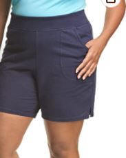 Photo 1 of Just My Size Women's Plus Cotton Jersey Pull-On Shorts Navy Blue----(3X)
