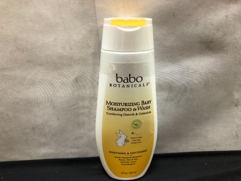 Photo 2 of Babo Botanicals Moisturizing Plant-Based 2-in-1 Shampoo & Wash - with Organic Calendula & Oat Milk - For Babies, Kids & Adults with Sensitive or Dry Skin & Scalp - Hypoallergenic & Vegan - 8 fl. oz.
