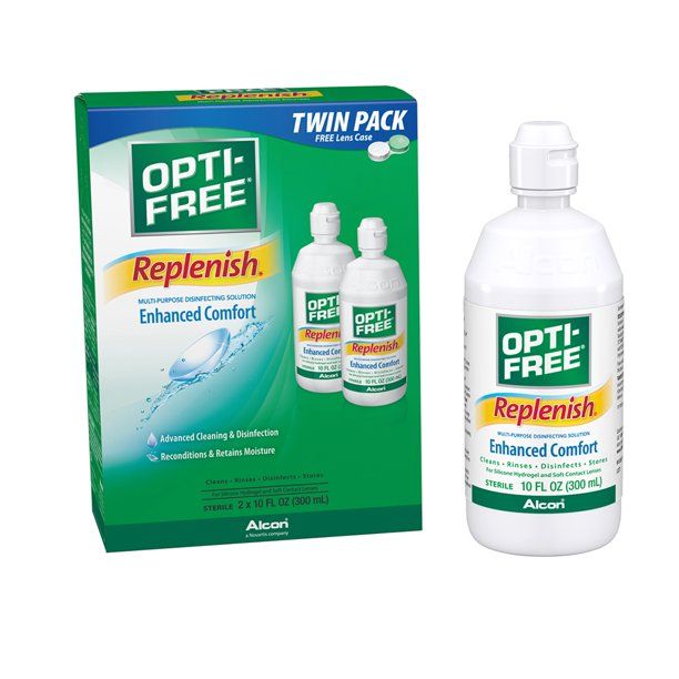 Photo 1 of  OPTI-FREE Replenish Multipurpose Contact Lens Disinfecting Solution, 10 Fl oz Twin Pack EXP--2024-11-30