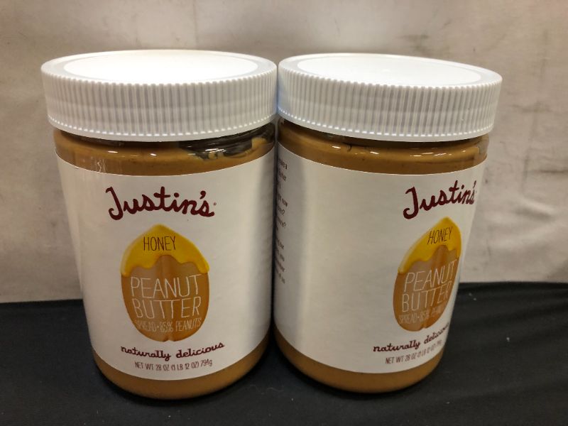 Photo 2 of 2 pack Justin's Peanut Butter Spread, Honey - 28 oz 13 may-2022 