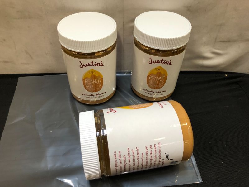 Photo 2 of 3 pack Justin's Peanut Butter Spread, Honey - 28 oz EXP- 14-MAY-2022