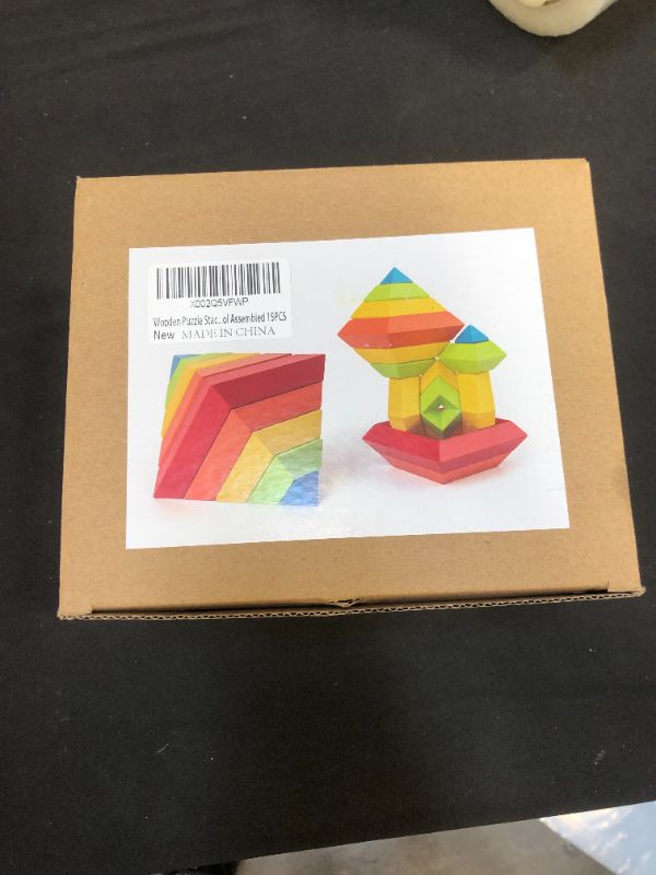 Photo 1 of Kids Square Building Block Toy Pyramid 3D Puzzle Toy Toddler Turret Nesting Block Rainbow Tower Stack Toy Speed Cube Set Tower Creative Early Education Baby Toys for Preschool Assembled 15PCS