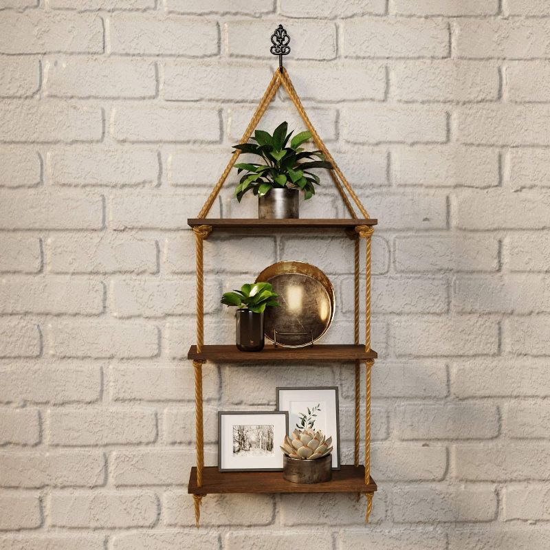 Photo 1 of BAMFOX Hanging Wall Shelves,Swing Rope Floating Shelf,3 Tier Bamboo Hanging Storage Shelves for Living Room/Bedroom/Bathroom and Kitchen
STOCK PHOTO MAY VARY