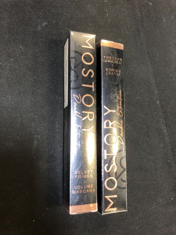 Photo 1 of 2 PACK - MOSTORY Mascara Black volume and length - Waterproof White Fiber Primer 2 in 1 Eye Makeup Set with Double Lash Extensions, 1 Count-2 Mascara Wands