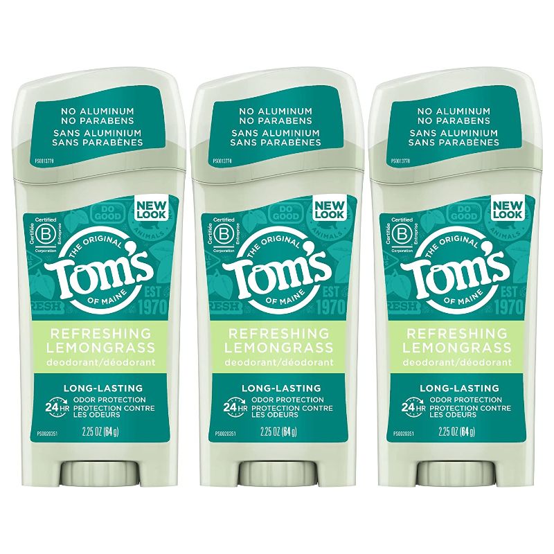 Photo 1 of Tom's of Maine Long-Lasting Aluminum-Free Natural Deodorant for Women, Lemongrass, 2.25 oz. 3-Pack
