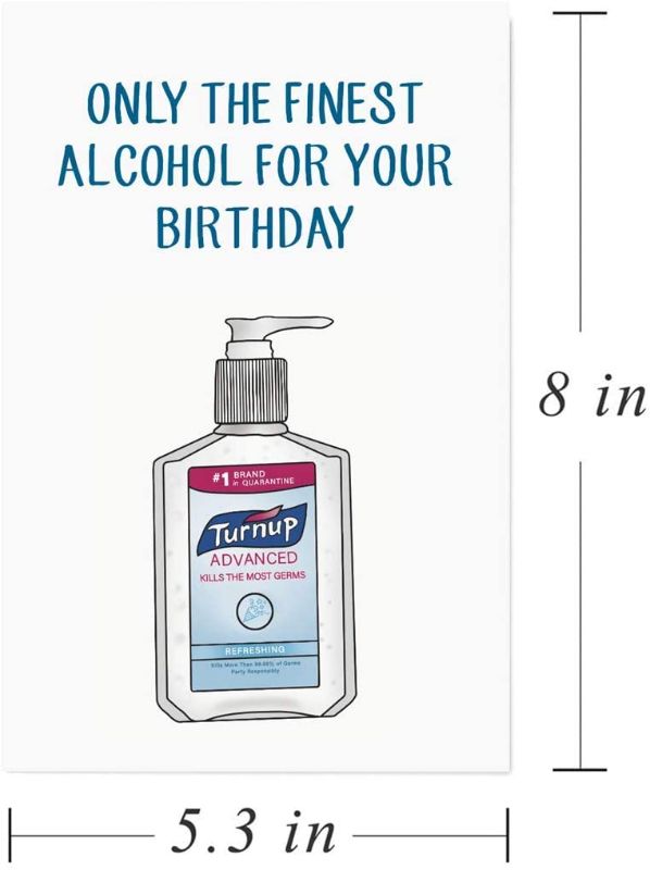 Photo 1 of 2 Pack Alcohol Quarantine Card,Social Distancing Cards,Funny Birthday Card for Him Her Friend
