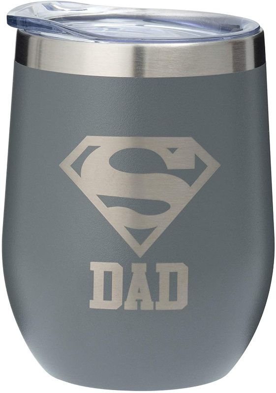 Photo 1 of DIVERSITY Super Dad Mug -If Dad Can't Fix It We're All Screwed -12 oz Wine Tumbler -Father's Day Gift, Valentine's day for Dad, Birthday Gift for Dad from Daughter Son (Grey)