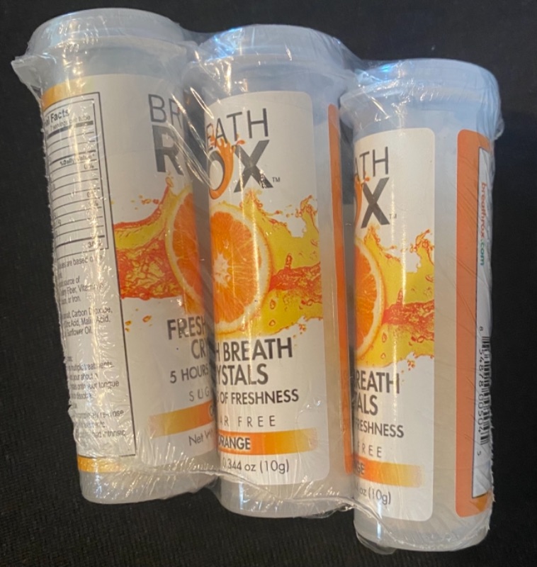 Photo 1 of BreathRox Breath Crystals-Orange flavor(Pack of 3)