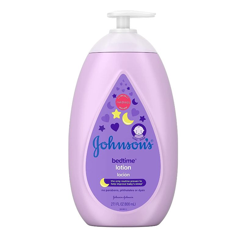 Photo 1 of Johnson's Moisturizing Bedtime Baby Body Lotion with Coconut Oil & Relaxing NaturalCalm Aromas to Help Relax Baby, Hypoallergenic, Paraben- & Phthalate-Free Baby Skin Care, 27.1 fl. Oz