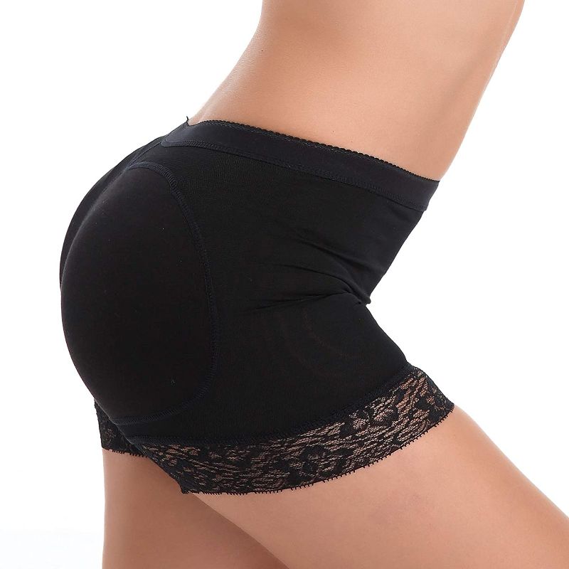 Photo 1 of Womens Seamless Butt Lifter Padded Lace Panties Enhancer Underwear-Size L-Black
