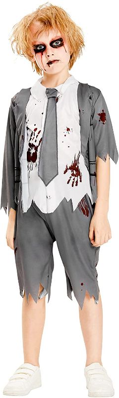 Photo 1 of IKALI Zombie Halloween Costume,Kids Zombie Student Costume