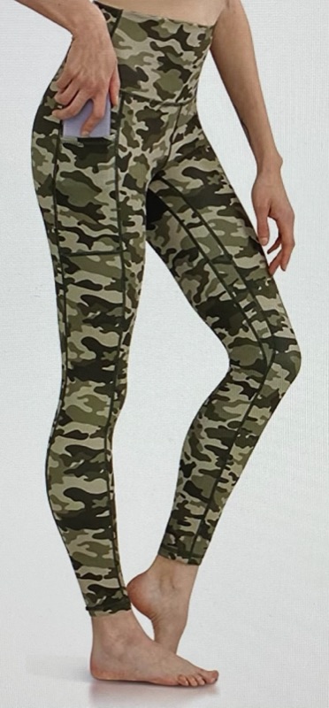 Photo 1 of AZUZA 1-3 Pack Famous TIK Tok Butt Lift High Waist Yoga Workout Pants Pattern Scrunch Tummy Control Sliming Leggings for Women (Large) - Army Green Camo